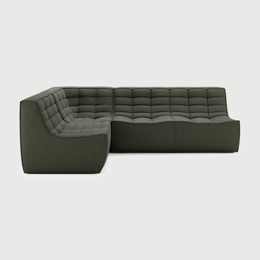 Featuring N701 Moss 90° Square Left Corner Modular Sofa Set by Ethnicraft at Amethyst Home. The N701 sofa is an inviting design that oozes comfort and relaxation. By combining the different modules and sizes, you have unlimited possibilities when it comes to creating your own unique setting. Designed by Jacques Deneef, it’s available in multiple colours and materials, with pre-con. Amethyst Home provides interior design, new construction, custom furniture, and area rugs in the San Diego metro area