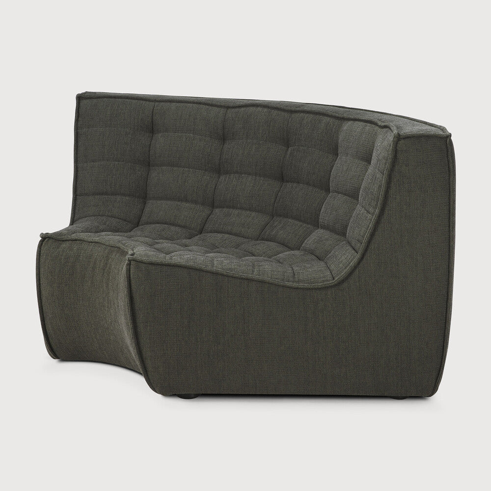 Featuring N701 Moss 90° Round Corner Modular Sofa Piece by Ethnicraft at Amethyst Home. The N701 sofa is an inviting design that oozes comfort and relaxation. By combining the different modules and sizes, you have unlimited possibilities when it comes to creating your own unique setting.Weight : 54 lbs Dimensions: 47.5" W x 47.5" L x 30" H. Amethyst Home provides interior design, new construction, custom furniture, and area rugs in the Newport Beach metro area