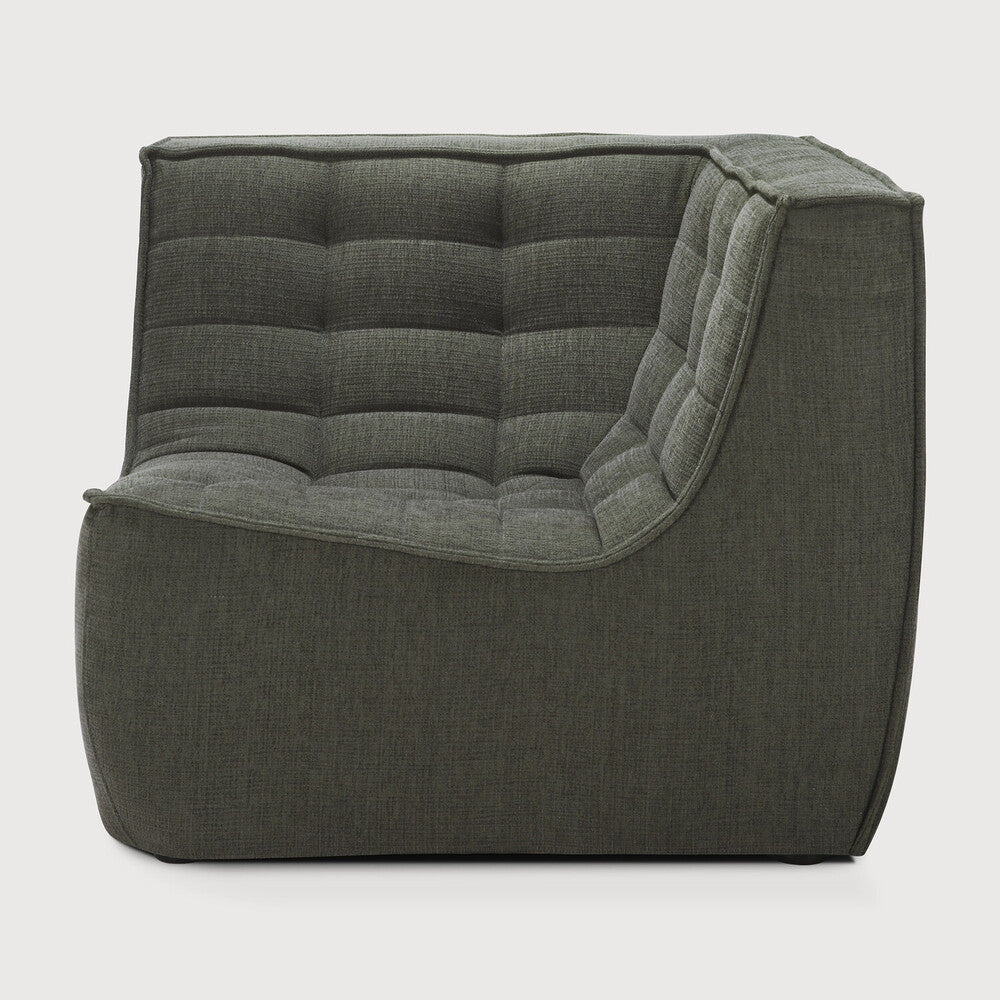 Featuring N701 Moss 90° Square Corner Modular Sofa Piece by Ethnicraft at Amethyst Home. The N701 sofa is an inviting design that oozes comfort and relaxation. By combining the different modules and sizes, you have unlimited possibilities when it comes to creating your own unique setting.Weight : 47 lbs Dimensions: 36" W x 36" L x 30" H. Amethyst Home provides interior design, new construction, custom furniture, and area rugs in the Newport Beach metro area
