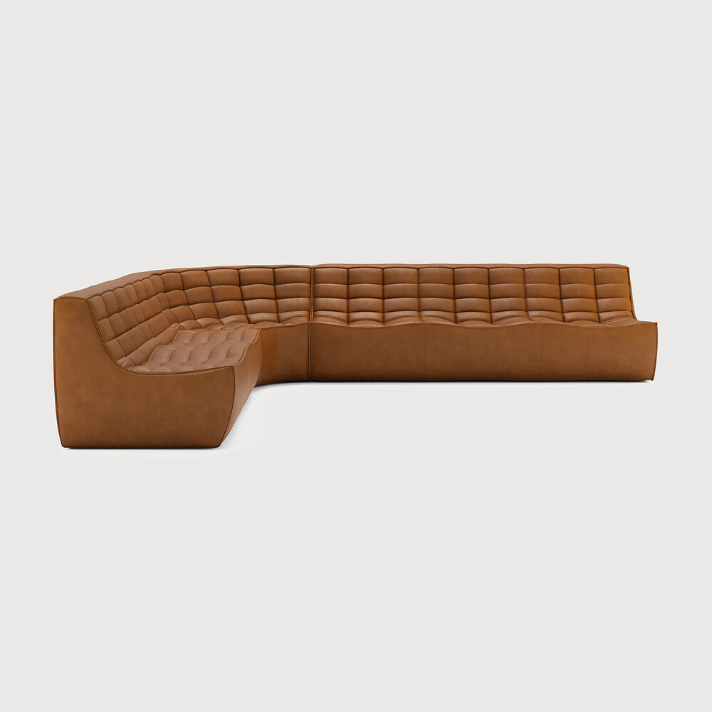 N701 Old Saddle 90° Round Left Corner Modular Sofa Set | ready to ship!