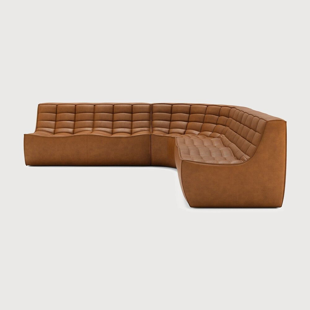 N701 Old Saddle 90° Round Corner Right Modular Sofa Set | ready to ship!