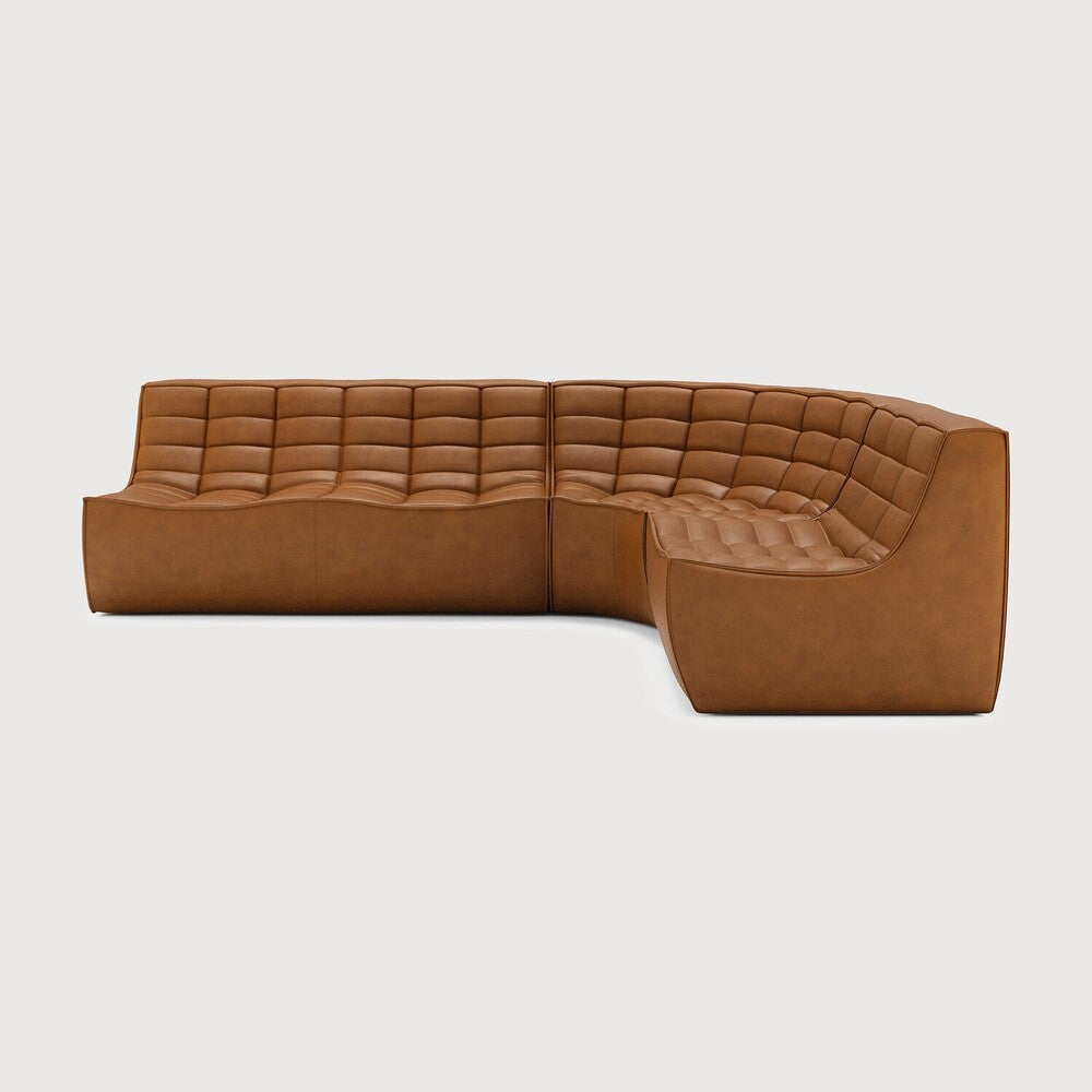 N701 Old Saddle 90° Round Corner Right Modular Sofa Set | ready to ship!