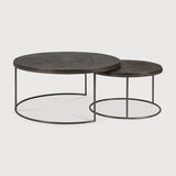 Featuring Nesting Slice Umber Minerals Coffee Table by Ethnicraft at Amethyst Home. Nesting coffee tables provide the perfect union, not only with their configurability, but also in uniting unique materials. Hand finished surfaces reflect an individual style to bring depth, but with an easy-care nature. Let the nesting coffee table adapt to your needs in a special way, no matter t. Amethyst Home provides interior design, new construction, custom furniture, and area rugs in the Charlotte metro area