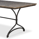 Nyssa Dining Table - Warm Grey Marble | shipping 09/25/2026