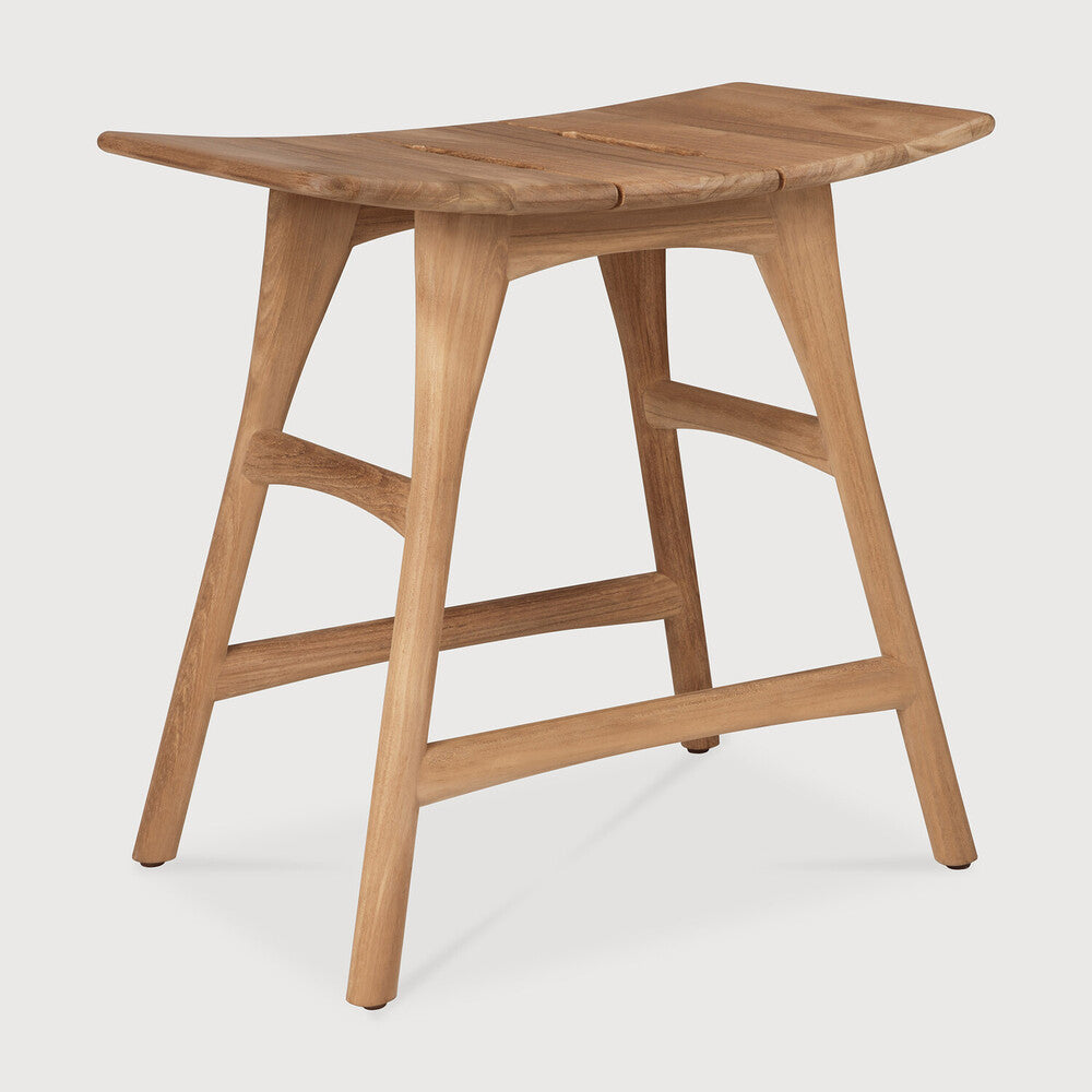 Featuring Osso No Cushion Teak Outdoor Stool by Ethnicraft at Amethyst Home. The beauty of balance and symmetry found in nature has inspired the Osso collection. This solid teak stool takes quality and comfortable seating design outdoors. Use with or without seat cushion.Weight : 8 lb Dimensions: 13 in W x 20 in L x 19.5 in HBrushed : NoCollection : OssoFloor Protector : YesMain Ma. Amethyst Home provides interior design, new construction, custom furniture, and area rugs in the Portland metro area