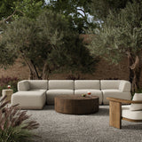 Evander Outdoor 4 Pc Sectional W/ Ottoman - Ramiro Ecru