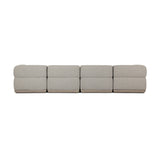 Evander Outdoor 4 Pc Sectional W/ Ottoman - Ramiro Ecru