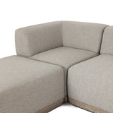 Evander Outdoor 3 Pc Sectional W/ Ottoman - Ramiro Ecru