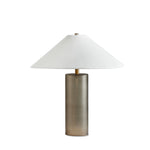 Featuring Patton Smoked Blown Glass Table Lamp by Four Hands at Amethyst Home. Inspired by Italian glass artisans, blown smoked glass forms a monolithic, cylindrical base. Topped with a short, tapered shade with a sharp finished edge.Overall Dimensions: 24.00"w x 24.00"d x 25.50"hWeight : 6.11 lbsMaterials : Cast Glass, Thermoplastic. Amethyst Home provides interior design, new construction, custom furniture, and area rugs in the Miami metro area
