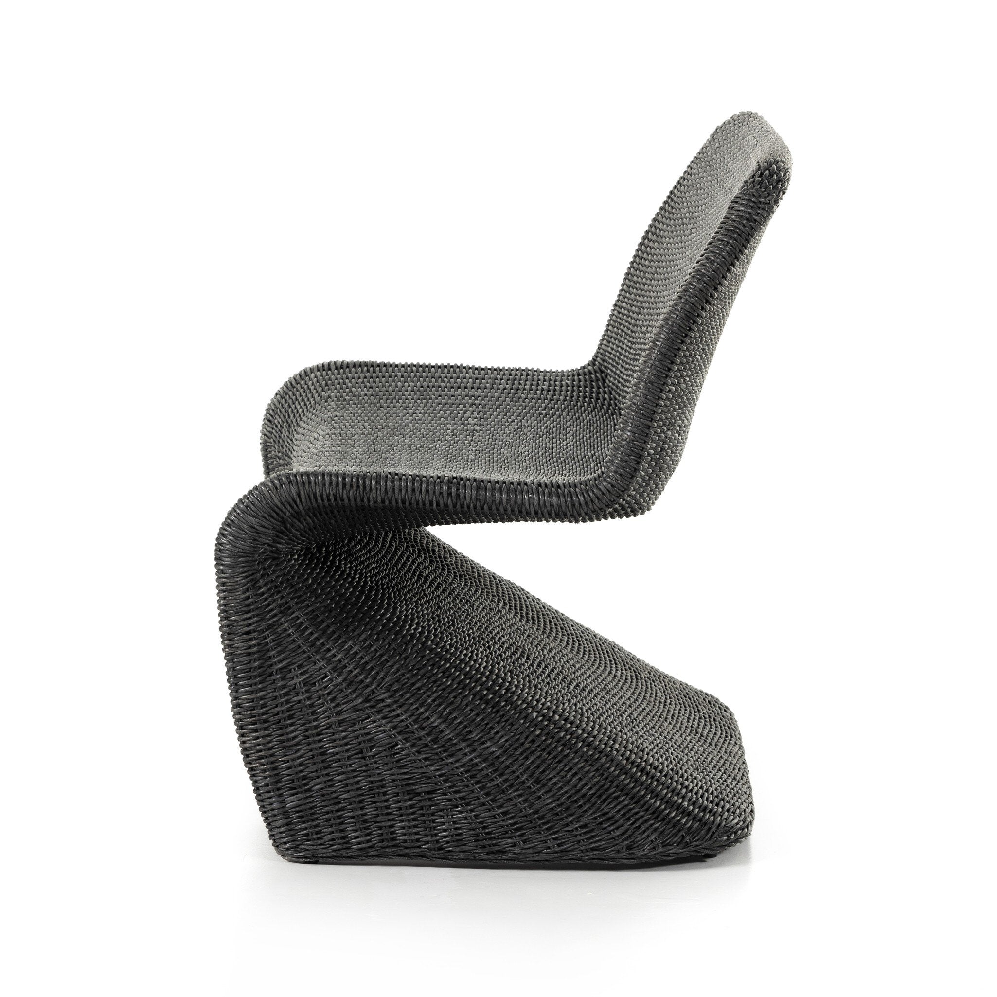 Featuring Portia Vintage Coal Outdoor Dining Bench by Four Hands at Amethyst Home. Based off a vintage shape, all-weather wicker seating brings dramatic curves to this statement-making dining bench.Overall Dimensions: 50.00"w x 27.00"d x 34.00"hWeight : 69.22 lbsMaterials : 100% Polyethylene, Iron. Amethyst Home provides interior design, new construction, custom furniture, and area rugs in the Alpharetta metro area