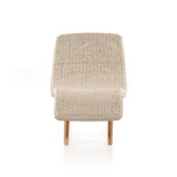 Featuring Portia Vintage White Outdoor Chaise by Four Hands at Amethyst Home. Strike a pose. Based off a vintage shape, all-weather wicker is subtly curved and set atop a minimal frame made of solid teak. A stylish statement piece and seating option for both indoors and out. Cover or store inside during inclement weather and when not in use.Overall Dimensions: 24.00"w x 80.50"d x . Amethyst Home provides interior design, new construction, custom furniture, and area rugs in the Calabasas metro area