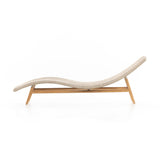 Featuring Portia Vintage White Outdoor Chaise by Four Hands at Amethyst Home. Strike a pose. Based off a vintage shape, all-weather wicker is subtly curved and set atop a minimal frame made of solid teak. A stylish statement piece and seating option for both indoors and out. Cover or store inside during inclement weather and when not in use.Overall Dimensions: 24.00"w x 80.50. Amethyst Home provides interior design, new construction, custom furniture, and area rugs in the Salt Lake City metro area