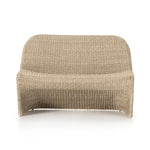 Featuring Portia Vintage White Outdoor Dining Bench by Four Hands at Amethyst Home. Based off a vintage shape, all-weather wicker seating brings dramatic curves to this statement-making dining bench.Overall Dimensions: 50.00"w x 27.00"d x 34.00"hWeight : 69.22 lbsMaterials : 100% Polyethylene, Iron. Amethyst Home provides interior design, new construction, custom furniture, and area rugs in the Houston metro area