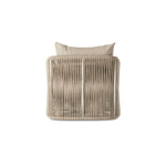 Featuring Porto Faye Sand Outdoor Swivel Chair by Four Hands at Amethyst Home. A beautiful rope-based design is woven across a durable, 360-swivel aluminum frame in a rich bronze finish. Topped with a wide cushion and throw pillow, all upholstered in 100% olefin, known for its UV-resistant, water-repellent and quick-drying abilities. Cover or store indoors during inclement weather a. Amethyst Home provides interior design, new construction, custom furniture, and area rugs in the Houston metro area