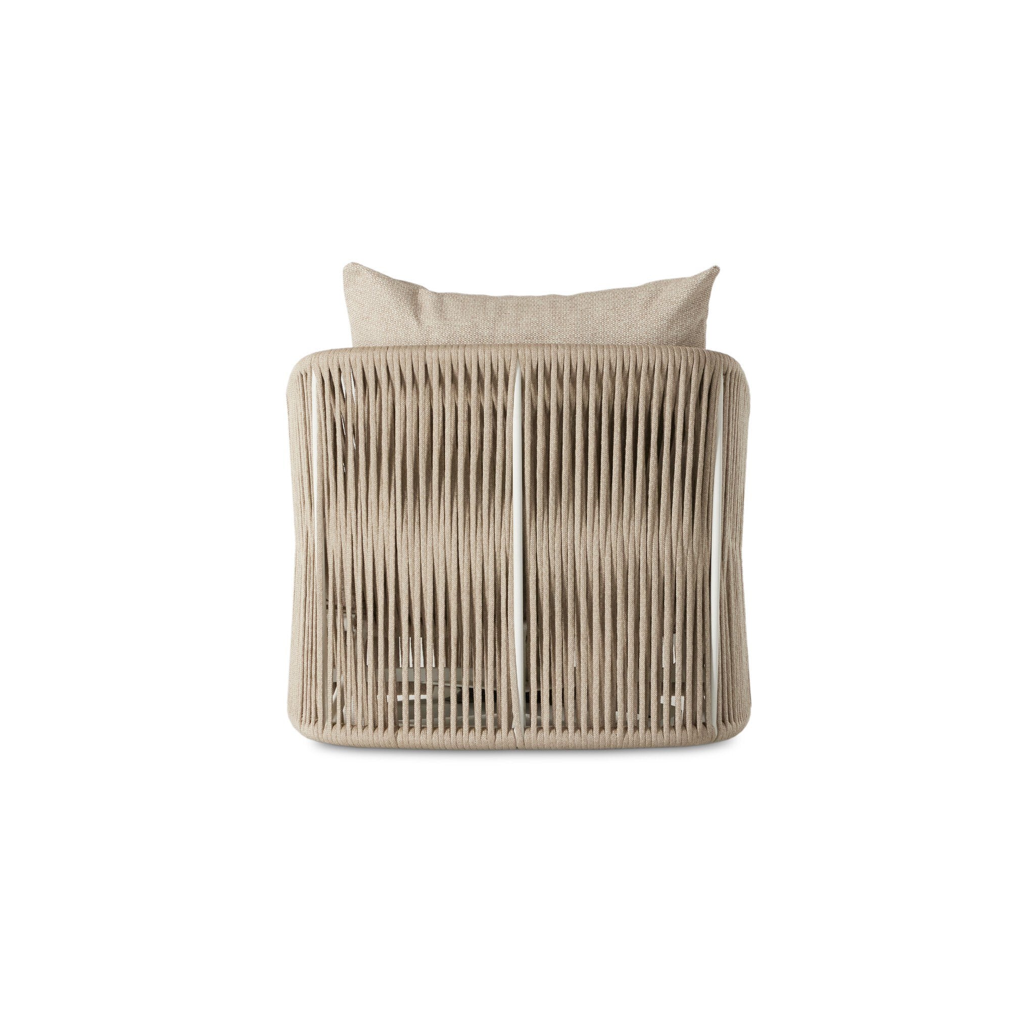 Featuring Porto Faye Sand Outdoor Swivel Chair by Four Hands at Amethyst Home. A beautiful rope-based design is woven across a durable, 360-swivel aluminum frame in a rich bronze finish. Topped with a wide cushion and throw pillow, all upholstered in 100% olefin, known for its UV-resistant, water-repellent and quick-drying abilities. Cover or store indoors during inclement weather a. Amethyst Home provides interior design, new construction, custom furniture, and area rugs in the Houston metro area