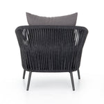 Featuring Porto Venao Charcoal Outdoor Chair by Four Hands at Amethyst Home. The perfect place for outdoor daydreaming. A beautiful rope-based design is woven across a durable aluminum frame in a rich bronze finish. Topped with a wide cushion and throw pillow, all upholstered in 100% olefin, known for its UV-resistant, water-repellent and quick-drying abilities. Cover or store indo. Amethyst Home provides interior design, new construction, custom furniture, and area rugs in the Monterey metro area