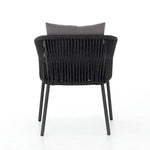 Featuring Porto Venao Charcoal Outdoor Dining Chair by Four Hands at Amethyst Home. The perfect place for outdoor daydreaming. A beautiful rope-based design is woven across a durable aluminum frame in a rich bronze finish. Topped with a wide cushion and throw pillows, all upholstered in 100% olefin, known for its UV-resistant, water-repellent and quick-drying abilitiesOverall Dim. Amethyst Home provides interior design, new construction, custom furniture, and area rugs in the Alpharetta metro area