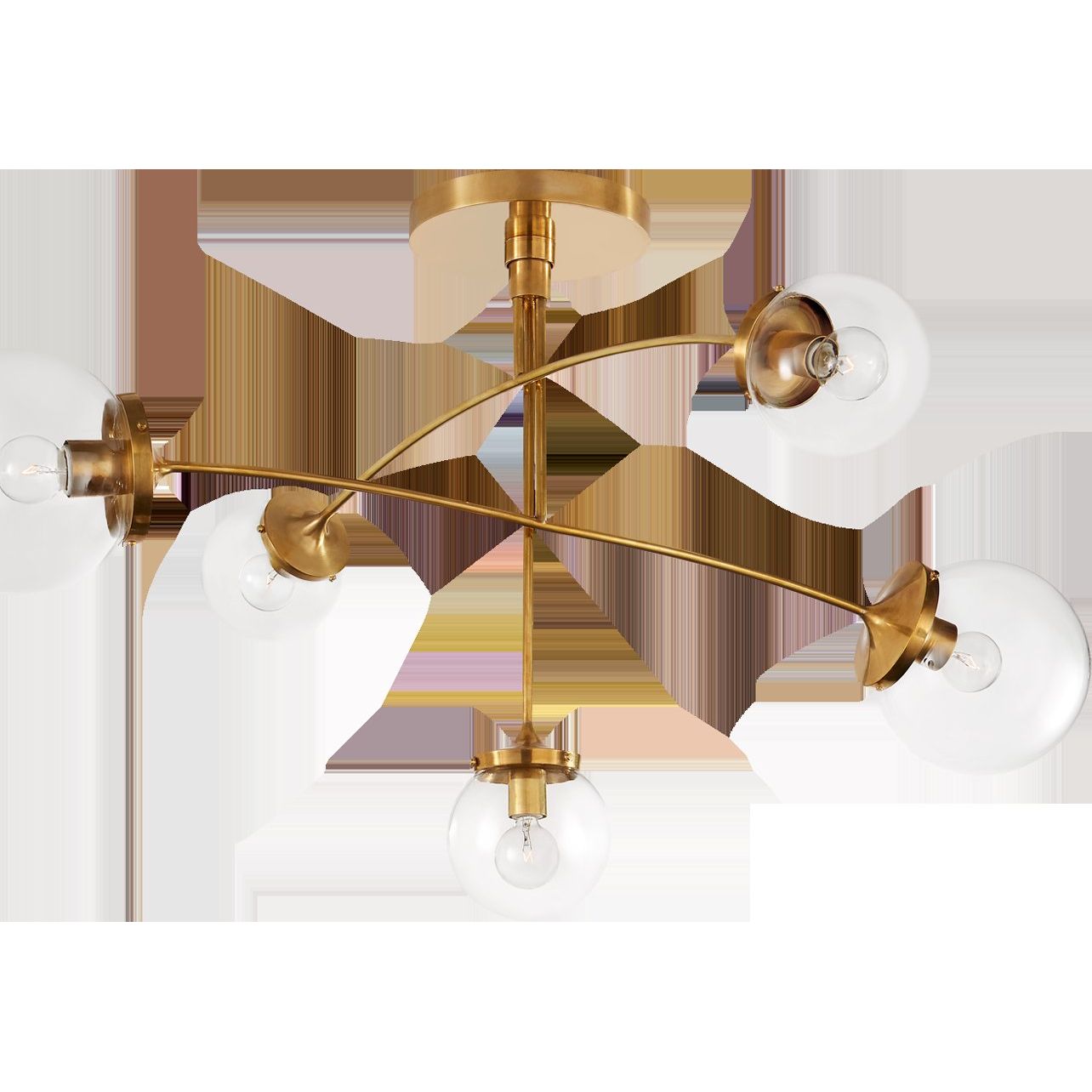 Featuring Prescott Medium Mobile Chandelier by Visual Comfort at Amethyst Home. We find art in a chandelier with the arms of this Prescott Medium Mobile Chandelier by Visual Comfort. Add to your living room, kitchen, or other large area to bring a unique, modern feel to your space. 
O/A Height: 35.75"Min. Custom Height: 25"Width: 40"Canopy: 7.5" RoundSoc.  Amethyst Home provides interior design, new home construction design consulting, vintage area rugs, and lighting in the Kansas City metro area.