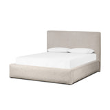 Featuring Quincy Plushtone Linen Bed by Four Hands at Amethyst Home. Modern, clean shaping meets inflated comfort with this padded, upholstered bed frame in a textural boucle-like pattern.KingOverall Dimensions: 89.25"w x 92.25"d x 48.00"hWeight: 234.79 lbsQueenOverall Dimensions: 73.00"w x 92.25"d x 48.00"hWeight: 188.38 lbsMaterials : 100% Polyester, Solid Parawood. Amethyst Home provides interior design, new construction, custom furniture, and area rugs in the Nashville metro area