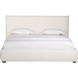 The Recharge King Bed is made of creamy boucle, giving us all the textured feels. The padded sides and headboard bring a sense of calm and comfort to any bedroom Size: 35"w x 20"d x 16"h Materials: Iron
