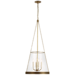 Featuring Reese 18" Pendant Soft Brass by Visual Comfort at Amethyst Home. The Reese by Marie Flanigan strikes an impressive silhouette with clean lines and vintage sophistication. Available as a globe pendant in restoration glass or a conical pendant in glass or linen, the design is supported by elegant metalwork in a variety of finishes. Singular or multiple pendants will cast w. Amethyst Home provides interior design, new construction, custom furniture, and area rugs in the Charlotte metro area