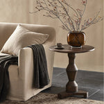 Featuring Rivi Antique Belgium Bleach End Table by Four Hands at Amethyst Home. Simple and sculptural, with a heritage look and feel. A Brancusi-inspired pedestal supports a smooth circular top, showcasing natural knots and grains.Overall Dimensions: 22.00"w x 22.00"d x 24.00"hWeight : 25.79 lbsMaterials : Solid Mixed Reclaimed Wood. Amethyst Home provides interior design, new construction, custom furniture, and area rugs in the Des Moines metro area