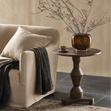 Featuring Rivi Antique Belgium Bleach End Table by Four Hands at Amethyst Home. Simple and sculptural, with a heritage look and feel. A Brancusi-inspired pedestal supports a smooth circular top, showcasing natural knots and grains.Overall Dimensions: 22.00"w x 22.00"d x 24.00"hWeight : 25.79 lbsMaterials : Solid Mixed Reclaimed Wood. Amethyst Home provides interior design, new construction, custom furniture, and area rugs in the Des Moines metro area