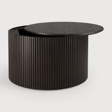 Designed by Jacques Deneef, the Roller Max is a clever multifunctional item that combines a coffee table with storage.  Encapsulated in its stacked wood-stick effect, the tabletop can be easily removed to hide the newspapers, toys, cushions and throws from daily life. The perfect solution for smaller living.

The tabletop can be removed to store objects inside the table. Amethyst Home provides interior design, new construction, custom furniture, and area rugs in the Boston metro area