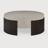 Featuring Roller Mahogany Dark Brown Max Pouf by Ethnicraft at Amethyst Home. The Roller Max collection is remarkable in its design, distinguished with its stacked wood-stick effect. The pouf is a multifunctional item which encapsulates the comfortable upholstery cushion within the dark brown-varnished mahogany.Weight : 37 lbs Dimensions: 33.5" W x 33.5" L x 14" H. Amethyst Home provides interior design, new construction, custom furniture, and area rugs in the Seattle metro area