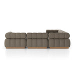 Featuring Roma Alessi Fawn Outdoor 5-Piece Sectional by Four Hands at Amethyst Home. A modern take on mid-century Italian design, soft volume and exaggerated proportions fuse for a sculpted look and playful feel. Atop a plinth-style teak base, outdoor-friendly five-piece sectional features dramatic tufting for a padded sit, indoors and out. Sustainably made with zero waste, luxurious . Amethyst Home provides interior design, new construction, custom furniture, and area rugs in the Miami metro area