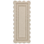Featuring Chris Loves Julia × Loloi Scottie Ivory / Grey Rug by Loloi at Amethyst Home. The Scottie Collection from Chris Loves Julia x Loloi is a hand-tufted wool area rug with a playful scalloped edge and lower-pile, striped border for a touch of structure. The rugs overall pile is thick and plush, available in easygoing earth tones and neutral colo.  Amethyst Home provides interior design, new home construction design consulting, vintage area rugs, and lighting in the Salt Lake City metro area.
