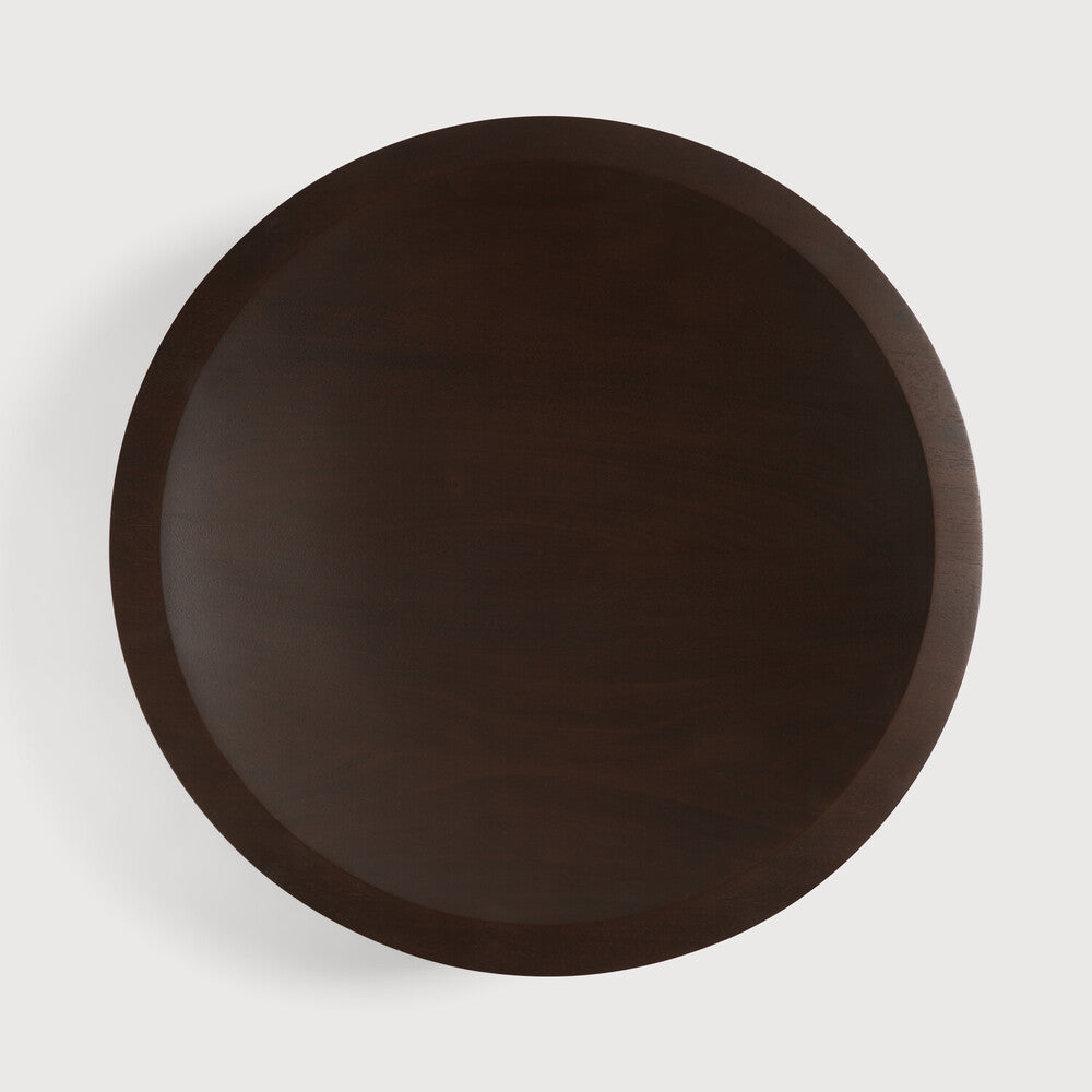 Featuring Satellite Mahogany Dark Brown Bowl by Ethnicraft at Amethyst Home. Both functional and decorative, this bowl will delicately accessorise your dining table and living space. Each piece is created by Javanese carvers and turners, carrying the story of skilled artisans into your home.Weight : 4 lb Dimensions: 20 in W x 20 in L x 4 in H. Amethyst Home provides interior design, new construction, custom furniture, and area rugs in the Monterey metro area