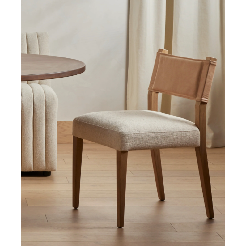 This Ferris dining chair is comfortable enough for long dinner parties.  Super chic seating with an attractive back!  Did we mention it's performance fabric? Amethyst Home provides interior design, new home construction design consulting, vintage area rugs, and lighting in the Scottsdale metro area.