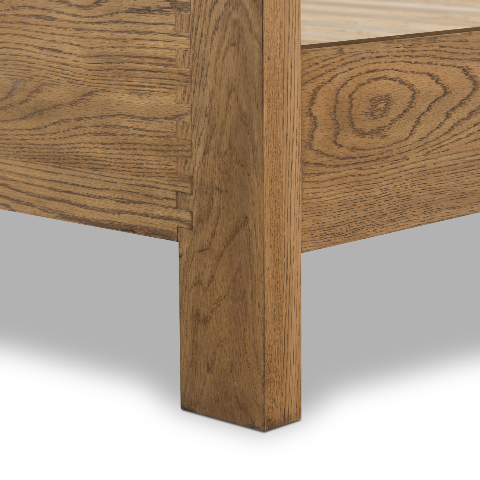 Featuring Meadow Bed by Four Hands at Amethyst Home. A simply shaped bed of warm-finished oak offers a handcrafted look inspired by midcentury design.Overall Queen Dimensions: 63.00"w x 84.50"d x 42.00"hOverall King Dimensions: 79.00"w x 84.50"d x 42.00"h
Colors: Tawny Oak Veneer, Tawny OakMaterials: Oak Veneer, Solid OakBox Spring Recommended: NoDistance B. Amethyst Home provides interior design, new home construction design consulting, vintage area rugs, and lighting in the Charlotte metro area.