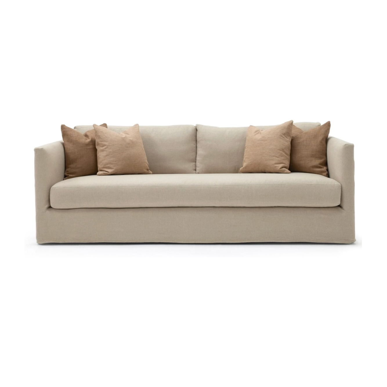 The Millie Sofa is known for it's clean & couture style linen slipcover.  Beautifully timeless and ultra luxe comfort. Amethyst Home provides interior design, new home construction design consulting, vintage area rugs, and lighting in the Tampa metro area.
