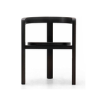 An innovative, sleek dining chair by the designers at Verellen.  Hidden, recessed casters provide a smooth glide at your favorite dining table.  Made of solid Ash wood in a black, ebonized finish. Amethyst Home provides interior design, new home construction design consulting, vintage area rugs, and lighting in the Austin metro area.