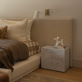 Reina Carrara Marble End Table | ready to ship! (Lifestyle View)