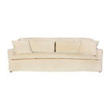 Featuring Hazel Crushed Cotton Velvet Slipcovered Sofa by Cisco Brothers at Amethyst Home. The Hazel Sofa effortlessly combines style and serenity in this unusual distressed, ivory velvet slipcover. This sofa is guaranteed to make your living room look comfortable and cozy. Ideal spot to catch a breath during your weekday rush, or to enjoy a movie mara. Amethyst Home provides interior design, new home construction design consulting, vintage area rugs, and lighting in the Salt Lake City metro area.