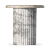 Oranda End Table - Polished White Marble - Polished White Marble w/ Sealant