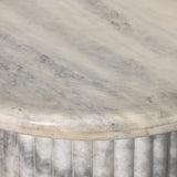 Oranda End Table - Polished White Marble - Polished White Marble w/ Sealant