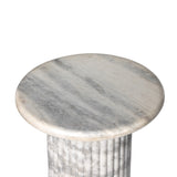 Oranda End Table - Polished White Marble - Polished White Marble w/ Sealant