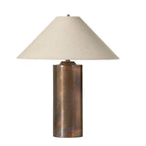 Featuring Seaton Iridescent Acid Wash Table Lamp by Four Hands at Amethyst Home. All-metal table lamp finished with a unique process to accomplish its iridescent acid wash look. The metal is first polished, then oxidized. It's finished with a heating process and lacquer seal for an antiqued look, complemented by a simple linen shade.Overall Dimensions: 20.00"w x 20.00"d x 24.00"hW. Amethyst Home provides interior design, new construction, custom furniture, and area rugs in the Calabasas metro area