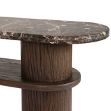 Serova Console Table - Dark Honed Emperador Marble | shipping 09/25/2026