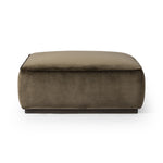 Featuring Sinclair Surrey Olive Square Ottoman by Four Hands at Amethyst Home. Upholstered in a deep olive velvet paired with a solid brown wood base, this 36" square ottoman can be placed just about anywhere – bringing with it a luxe vibe. Style with a tray as a design-forward coffee table.21"Overall Dimensions: 21.50"w x 21.50"d x 16.00"hWeight: 20.94 lbs36"Overall Dimensions: 3. Amethyst Home provides interior design, new construction, custom furniture, and area rugs in the Park City metro area