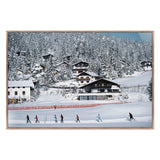 Skiing In Seefeld by Slim Aarons - Rustic Walnut
