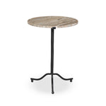 Featuring Sophie Creamy Taupe Marble End Table by Four Hands at Amethyst Home. A dark brass base contrasts a smooth taupe marble top with heavy veining for added movement.Overall Dimensions: 18.25"w x 18.00"d x 24.25"hWeight : 26.05 lbsMaterials :Solid Marble, Iron. Amethyst Home provides interior design, new construction, custom furniture, and area rugs in the Seattle metro area