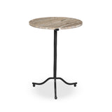 Featuring Sophie Creamy Taupe Marble End Table by Four Hands at Amethyst Home. A dark brass base contrasts a smooth taupe marble top with heavy veining for added movement.Overall Dimensions: 18.25"w x 18.00"d x 24.25"hWeight : 26.05 lbsMaterials :Solid Marble, Iron. Amethyst Home provides interior design, new construction, custom furniture, and area rugs in the Seattle metro area