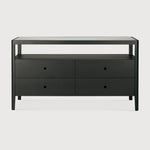 Featuring Spindle Oak Black Dresser by Ethnicraft at Amethyst Home. The Spindle collection found its inspiration in the traditional spinning wheel. Slightly tapered legs and rounded edges add a soft, sensual quality to this beautiful bedroom collection. This dresser is just as much at home in the bedroom as it is in commercial spaces as a stylish storage solution.Weight : 192 lbs . Amethyst Home provides interior design, new construction, custom furniture, and area rugs in the Nashville metro area