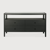 Featuring Spindle Oak Black Dresser by Ethnicraft at Amethyst Home. The Spindle collection found its inspiration in the traditional spinning wheel. Slightly tapered legs and rounded edges add a soft, sensual quality to this beautiful bedroom collection. This dresser is just as much at home in the bedroom as it is in commercial spaces as a stylish storage solution.Weight : 192 lbs . Amethyst Home provides interior design, new construction, custom furniture, and area rugs in the Nashville metro area