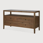 Featuring Spindle Reclaimed Teak Dresser by Ethnicraft at Amethyst Home. The Spindle collection found its inspiration in the traditional spinning wheel. Slightly tapered legs and rounded edges add a soft, sensual quality to this beautiful bedroom collection. This dresser is just as much at home in the bedroom as it is in commercial spaces as a stylish storage solution.Weight : 184 lbs. Amethyst Home provides interior design, new construction, custom furniture, and area rugs in the Miami metro area